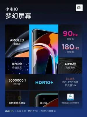 小米10屏幕被官方確認，有兩個數(shù)據(jù)zui值得關注
